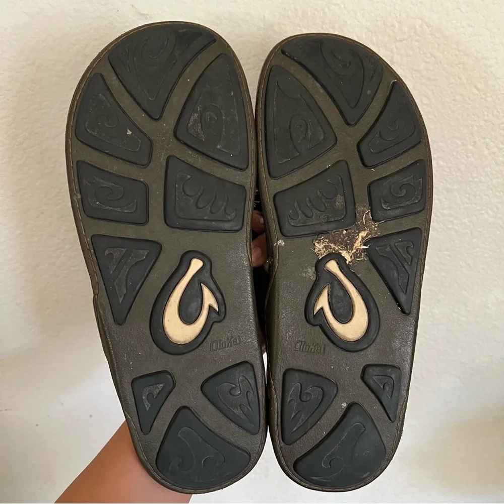 Olukai Mens Kumu Leather Sandals Flip Flop Flats shoes Size 12